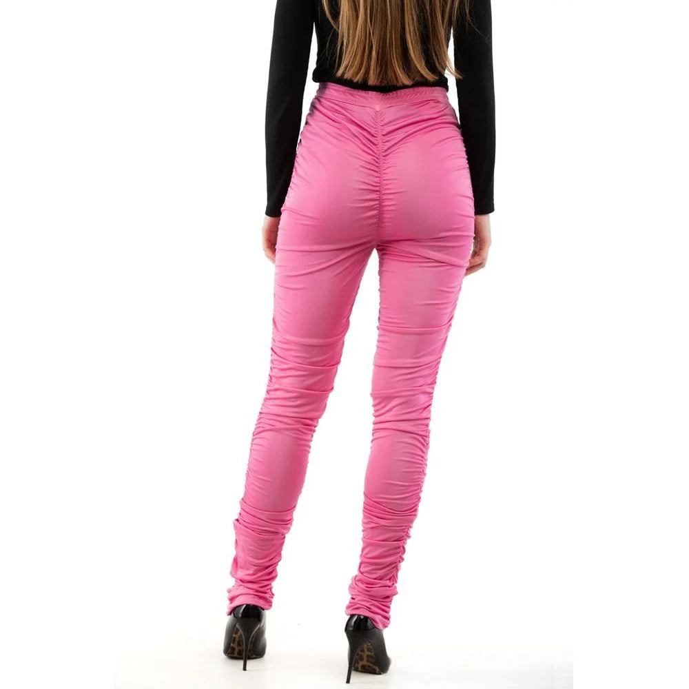 Moschino Fuchsia Viscose Casual Pants - IT40