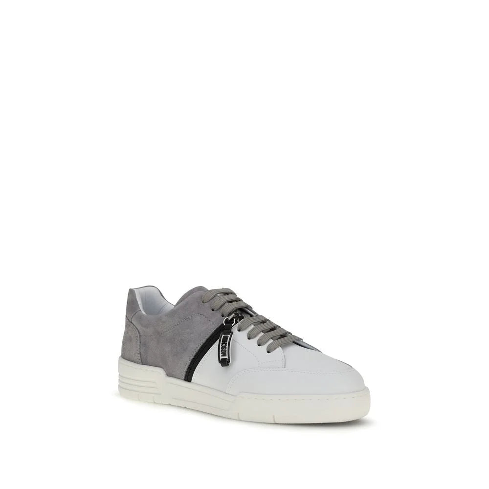 Sneakers de couro de bezerro castanho Bos Taurus Multicolor Moschino - Sneakers