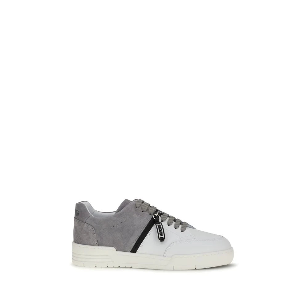 Sneakers de couro de bezerro castanho Bos Taurus Multicolor Moschino - Sneakers