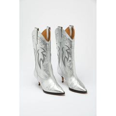 Moschino Multicolor Viscose High Heel Boots - EU 40 | US 7