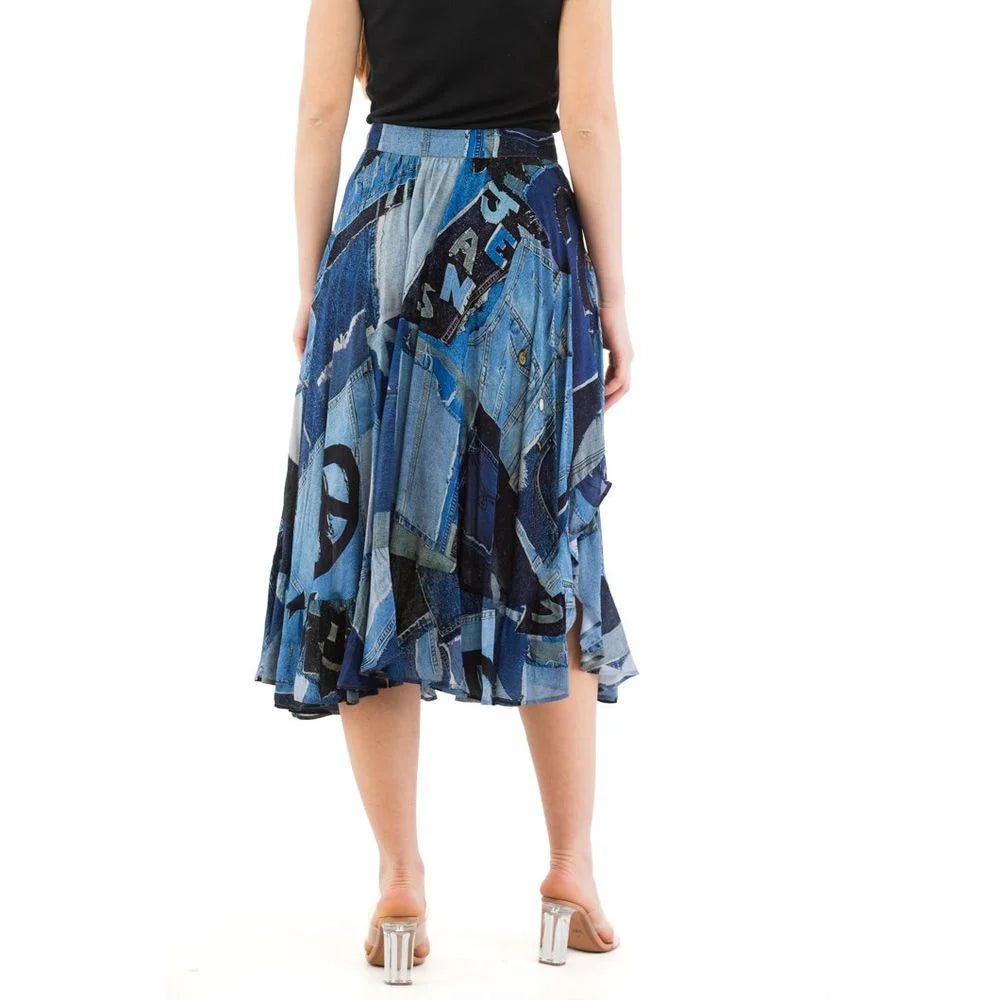 Moschino Multicolor Viscose Midi Skirt - IT40