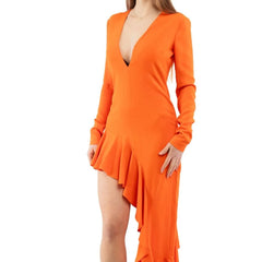 Moschino Orange Marabou Cocktail Dress - IT40