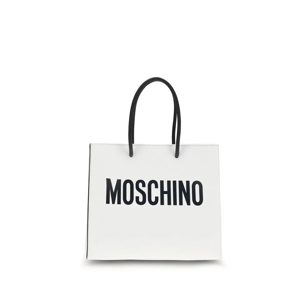 Moschino White Calf Leather Bos Taurus Handbag