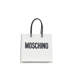 Moschino White Calf Leather Bos Taurus Handbag
