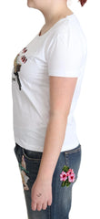 Moschino White Cotton Come Play 4 Us Print Tops T-shirt - T-Shirts