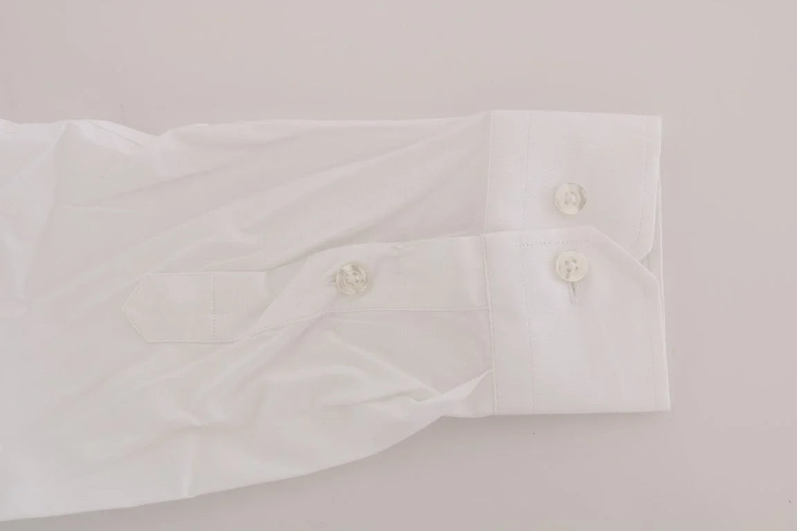 Moschino White Cotton Stretch Slim Fit Dress Shirt