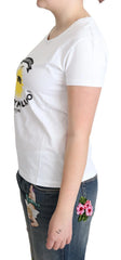 Moschino White Cotton Sunny Milano Print T-shirt - IT46|XL - T-Shirts
