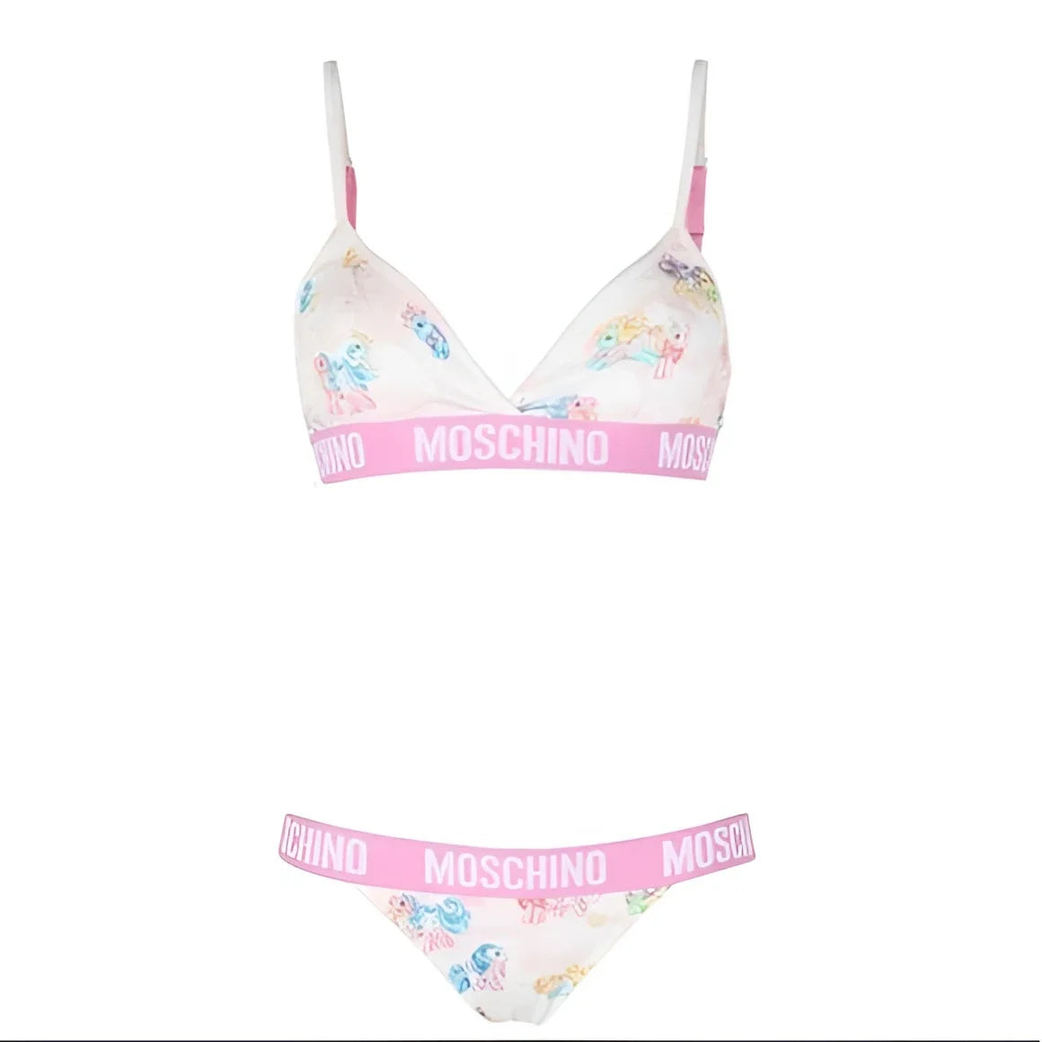Moschino White My Little Pony Bra Briefs Set Two Piece Bikini - IT38|XS - Bikinis