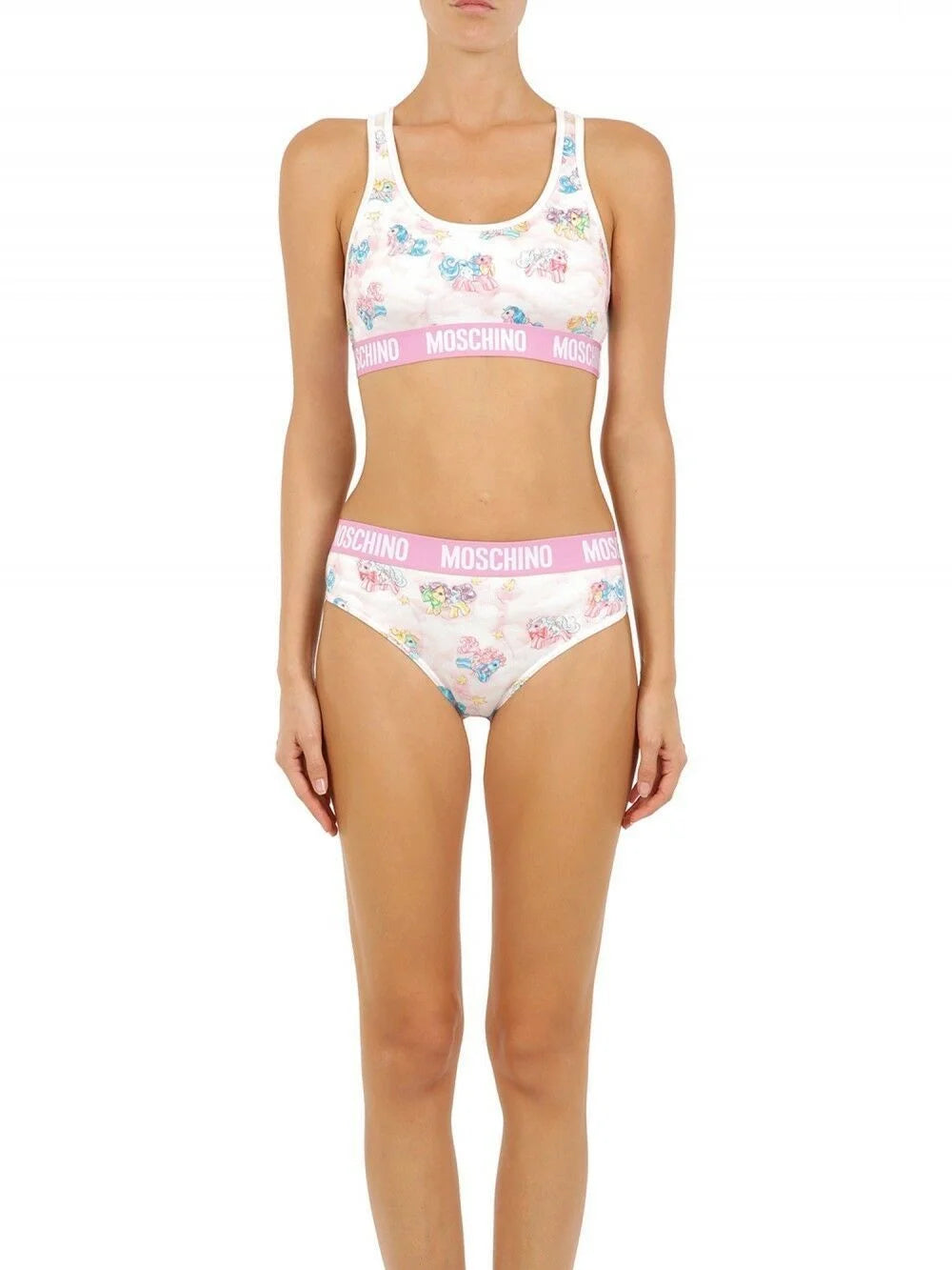 Moschino White Two-Piece Sleepwear My Little Pony Bikini - Women’s Underwear Slips
