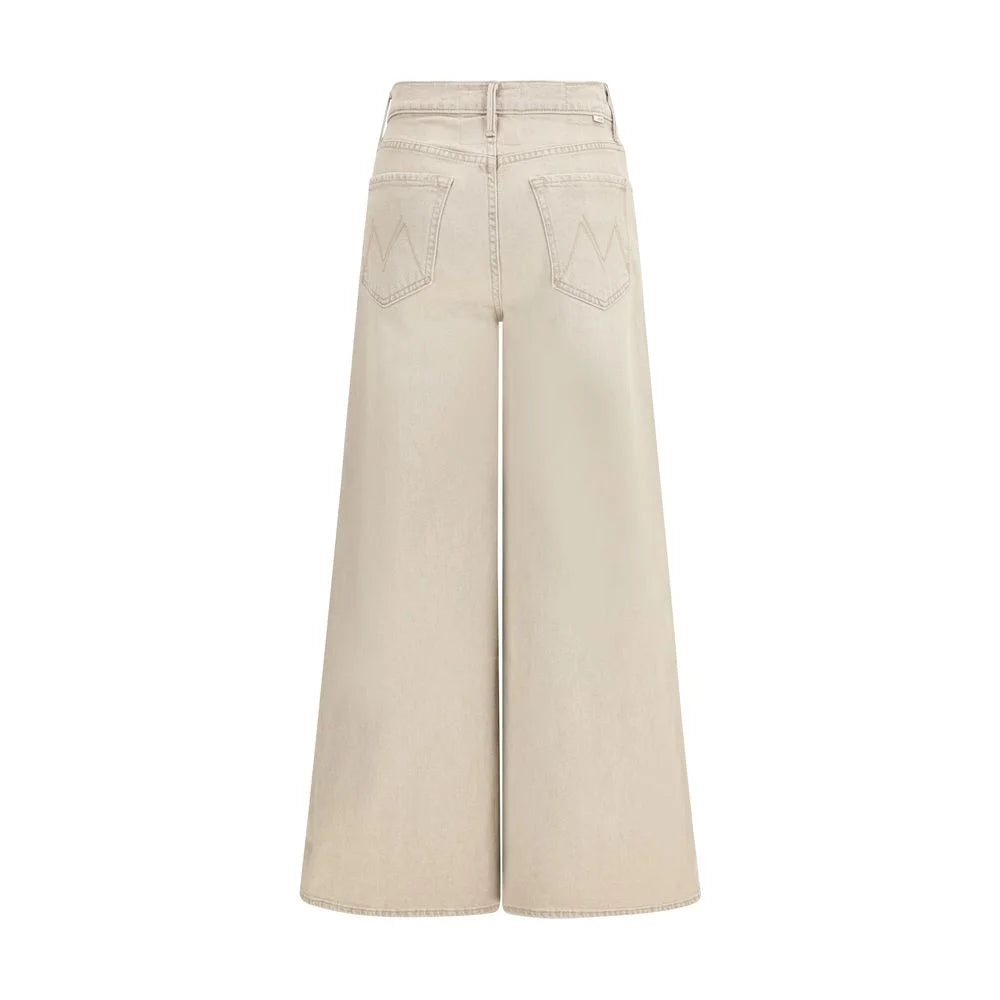 Mother Denim Beige Cotton Flared Jeans