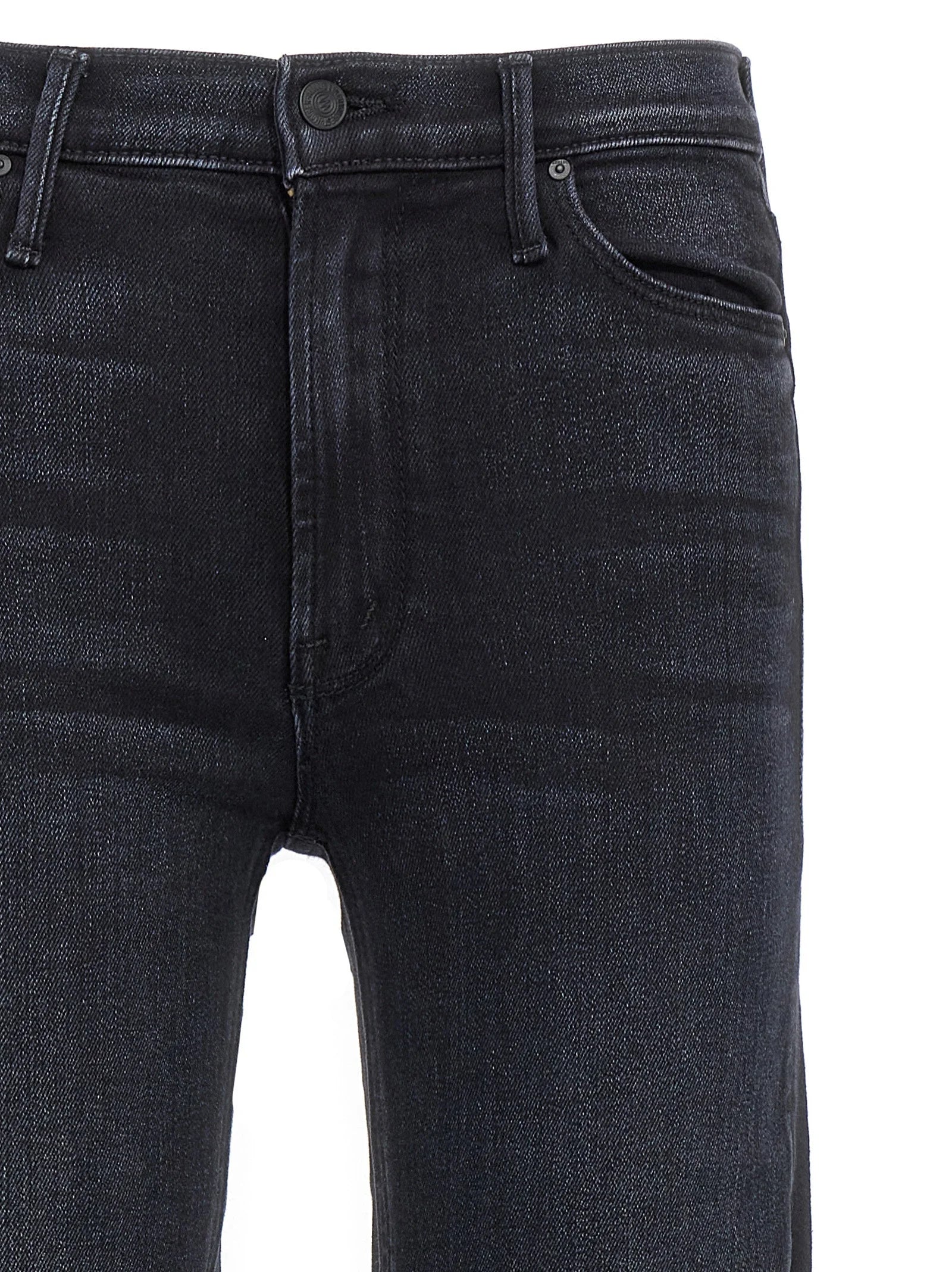 Mother Denim Black Cotton Slim Fit Jeans - 26