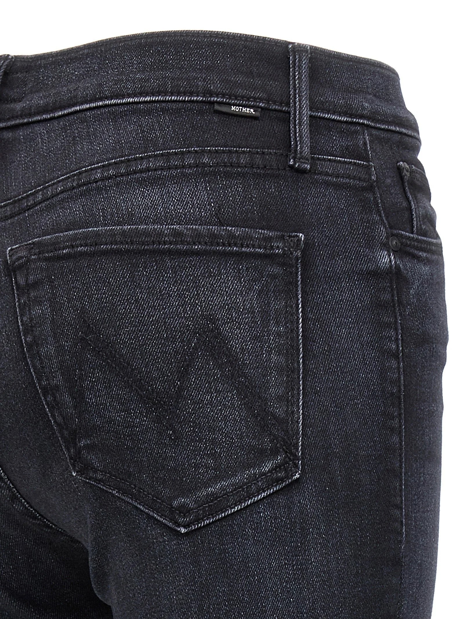 Mother Denim Black Cotton Slim Fit Jeans - 26
