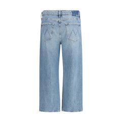 Mother Denim Blue Cotton Cropped Jeans