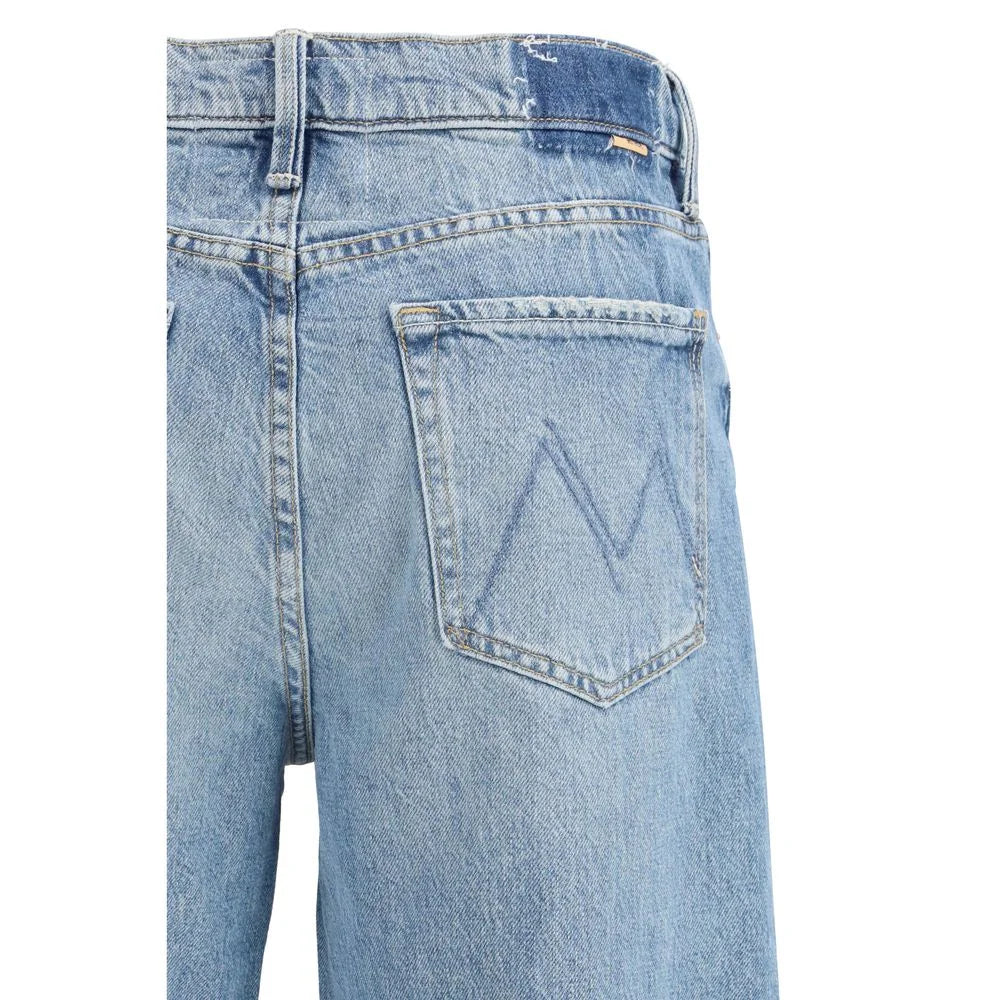 Mother Denim Blue Cotton Cropped Jeans