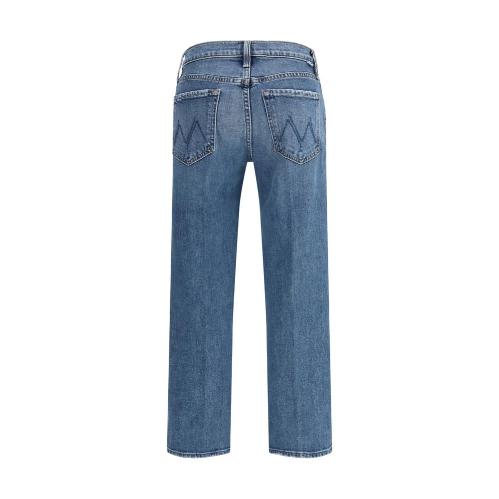 Mother Denim Blue Cotton Relaxed Fit Jeans