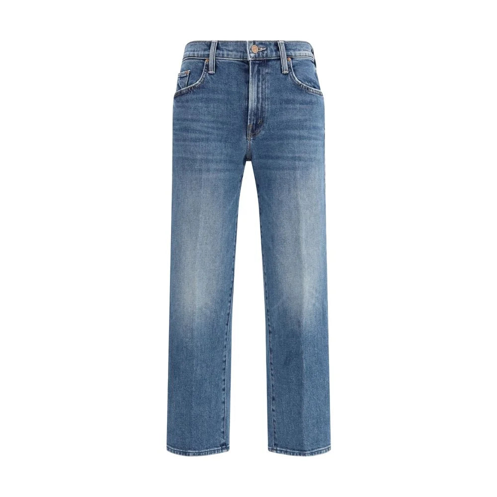 Mother Denim Blue Cotton Relaxed Fit Jeans
