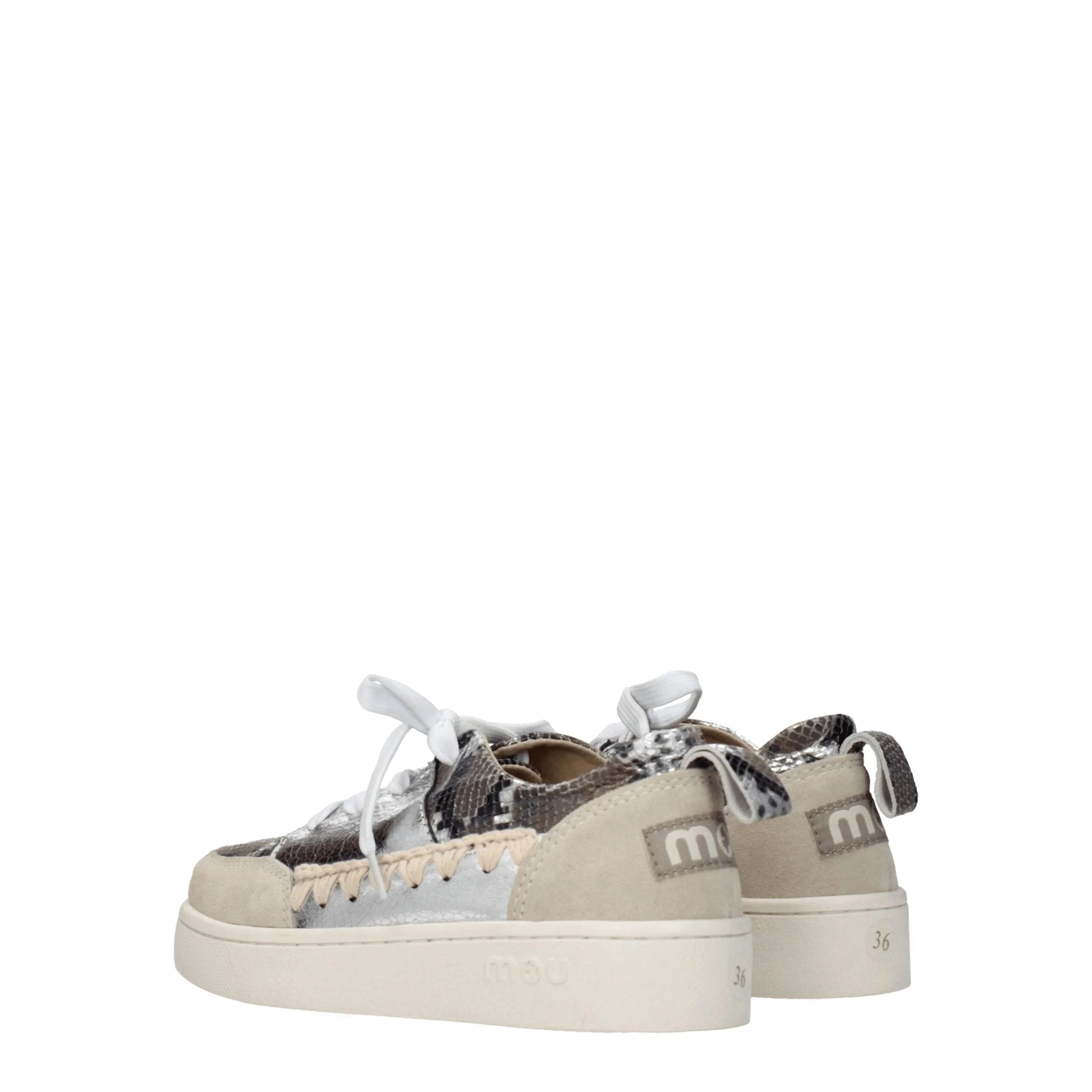 Mou Gray Leather Low Tops - EU36/US6