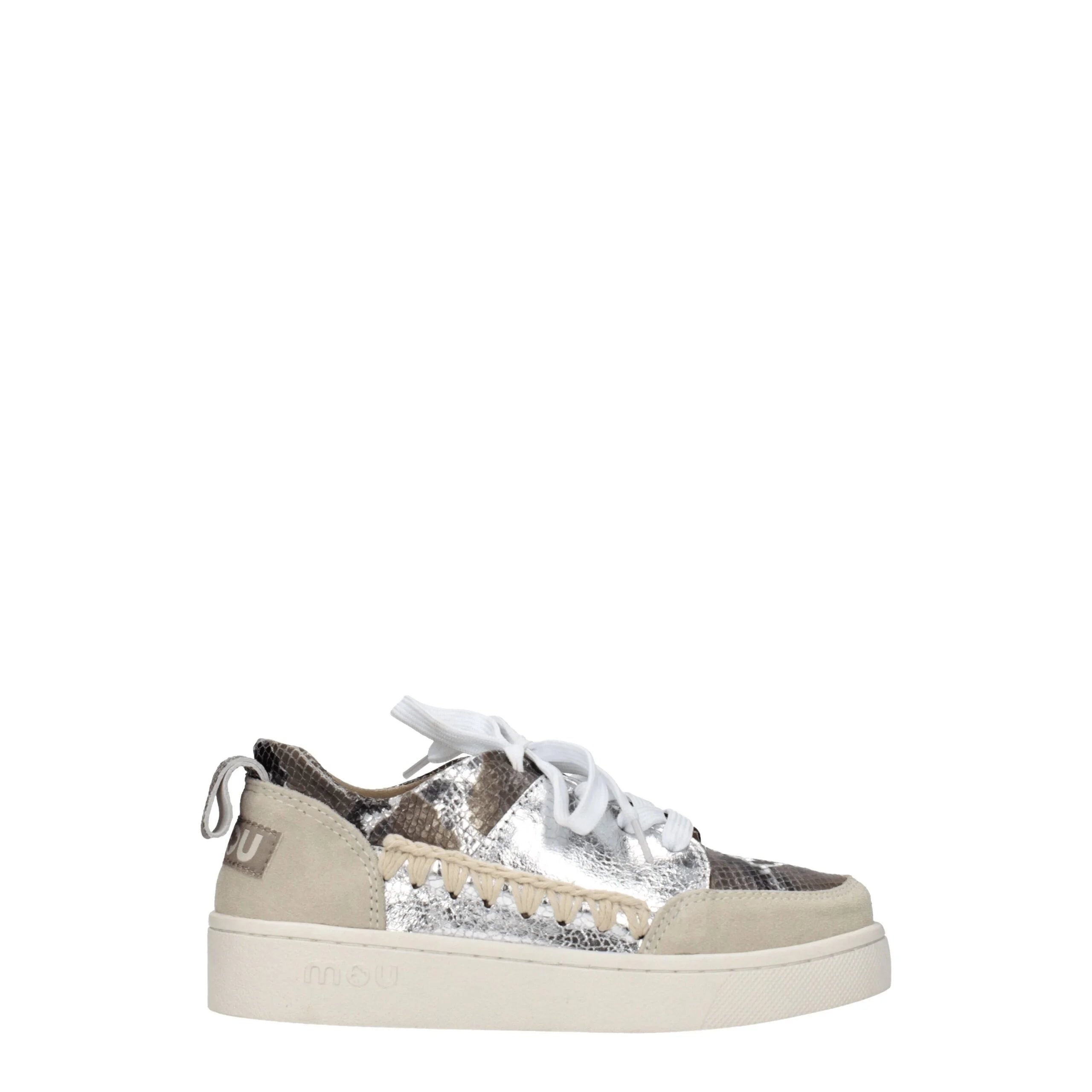 Mou Gray Leather Low Tops - EU36/US6