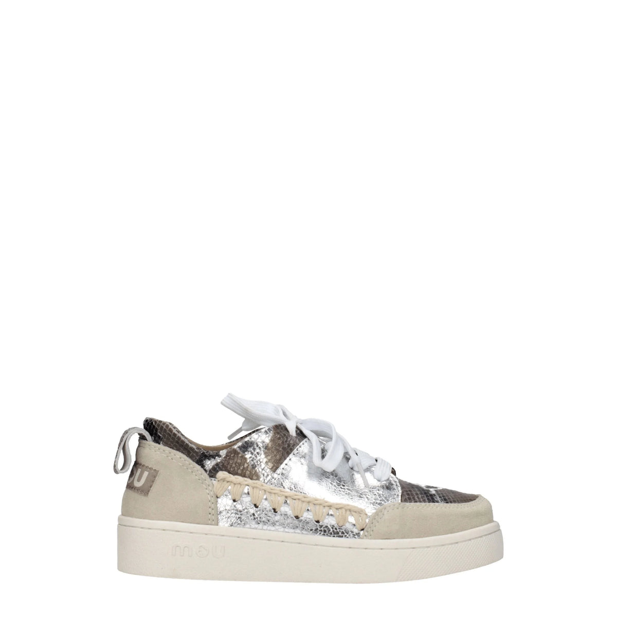 Mou Gray Leather Low Tops - EU36/US6