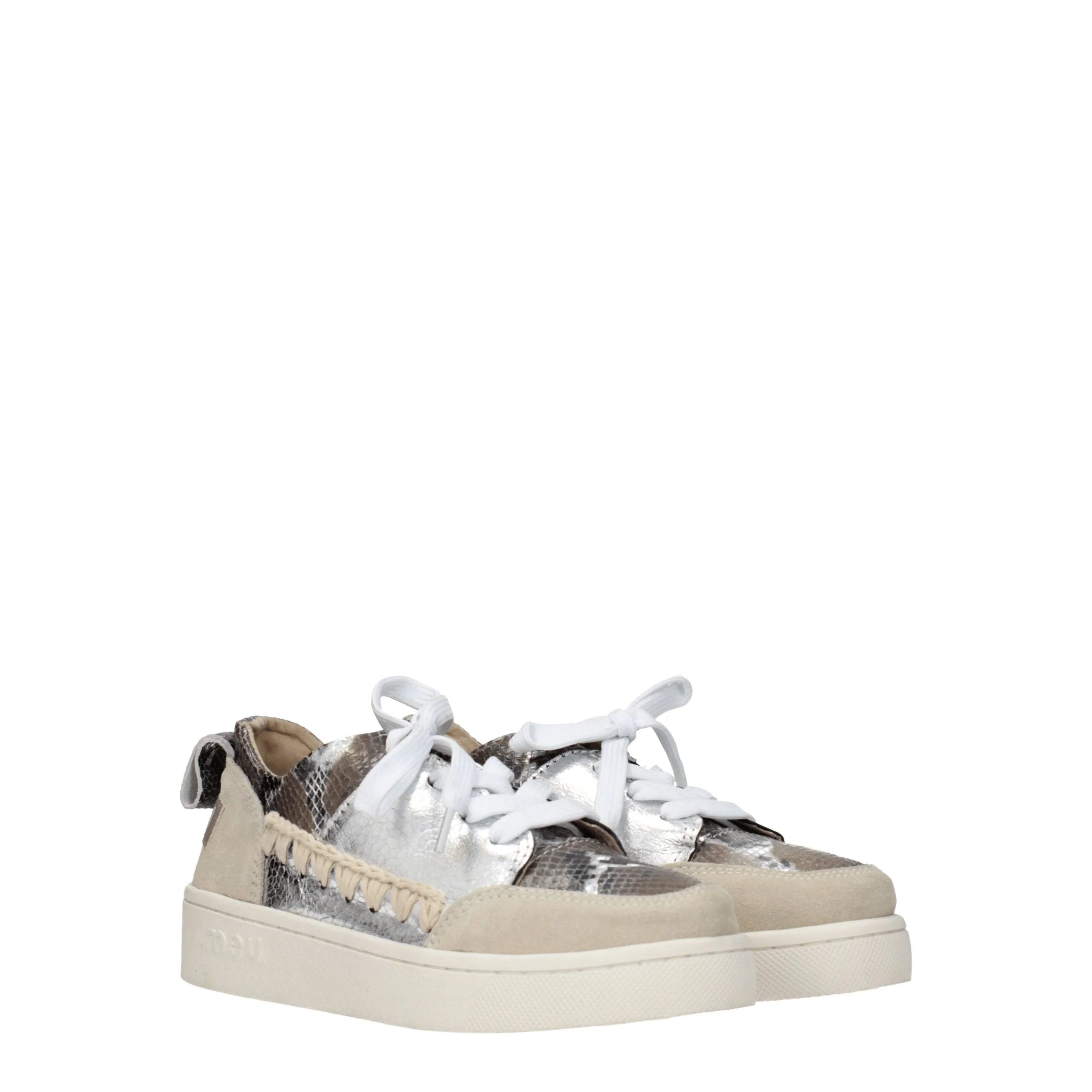 Mou Gray Leather Low Tops - EU36/US6