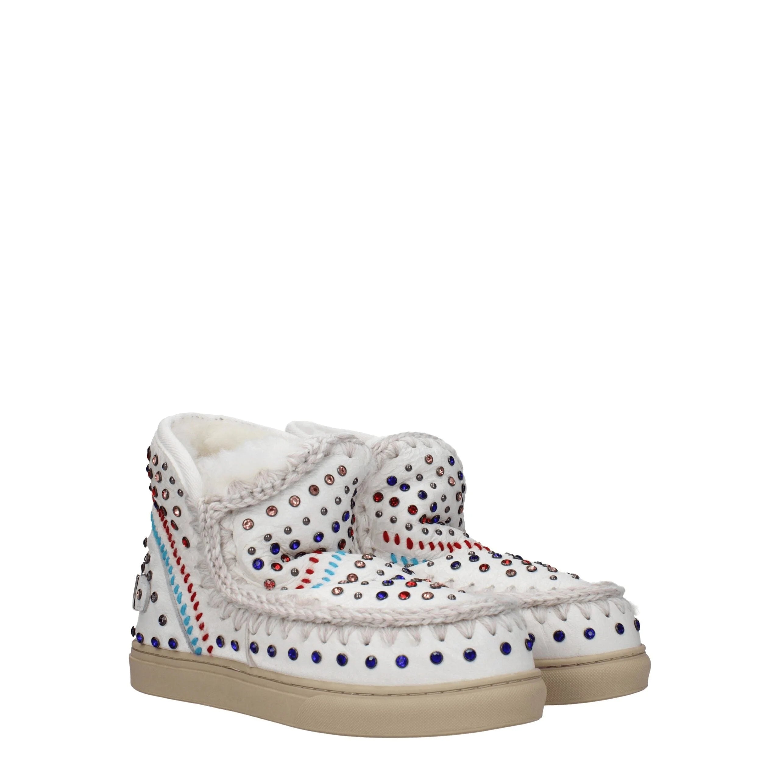 Mou White Leather Ankle Boots - EU36/US6