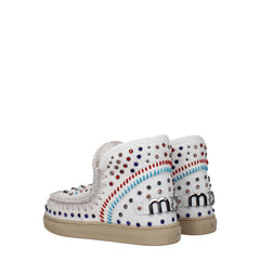Mou White Leather Ankle Boots - EU36/US6