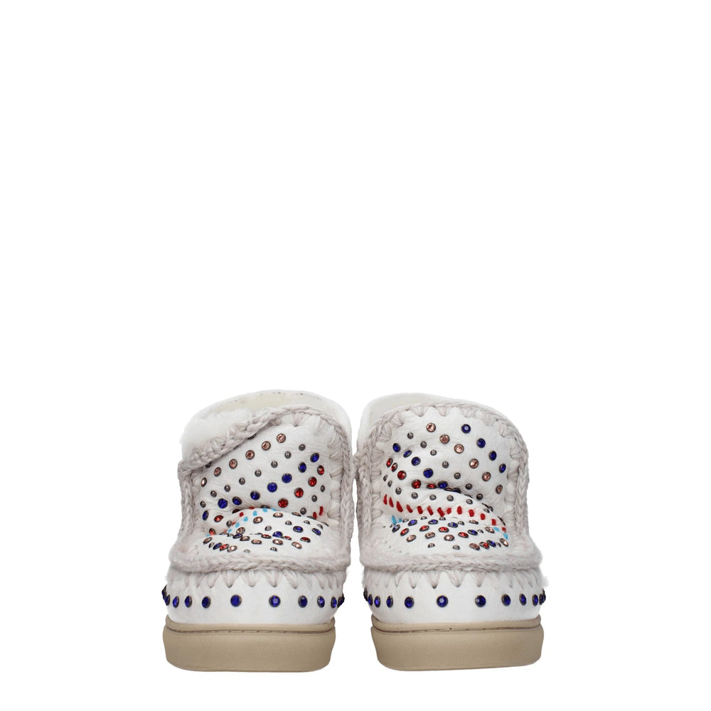 Mou White Leather Ankle Boots - EU36/US6