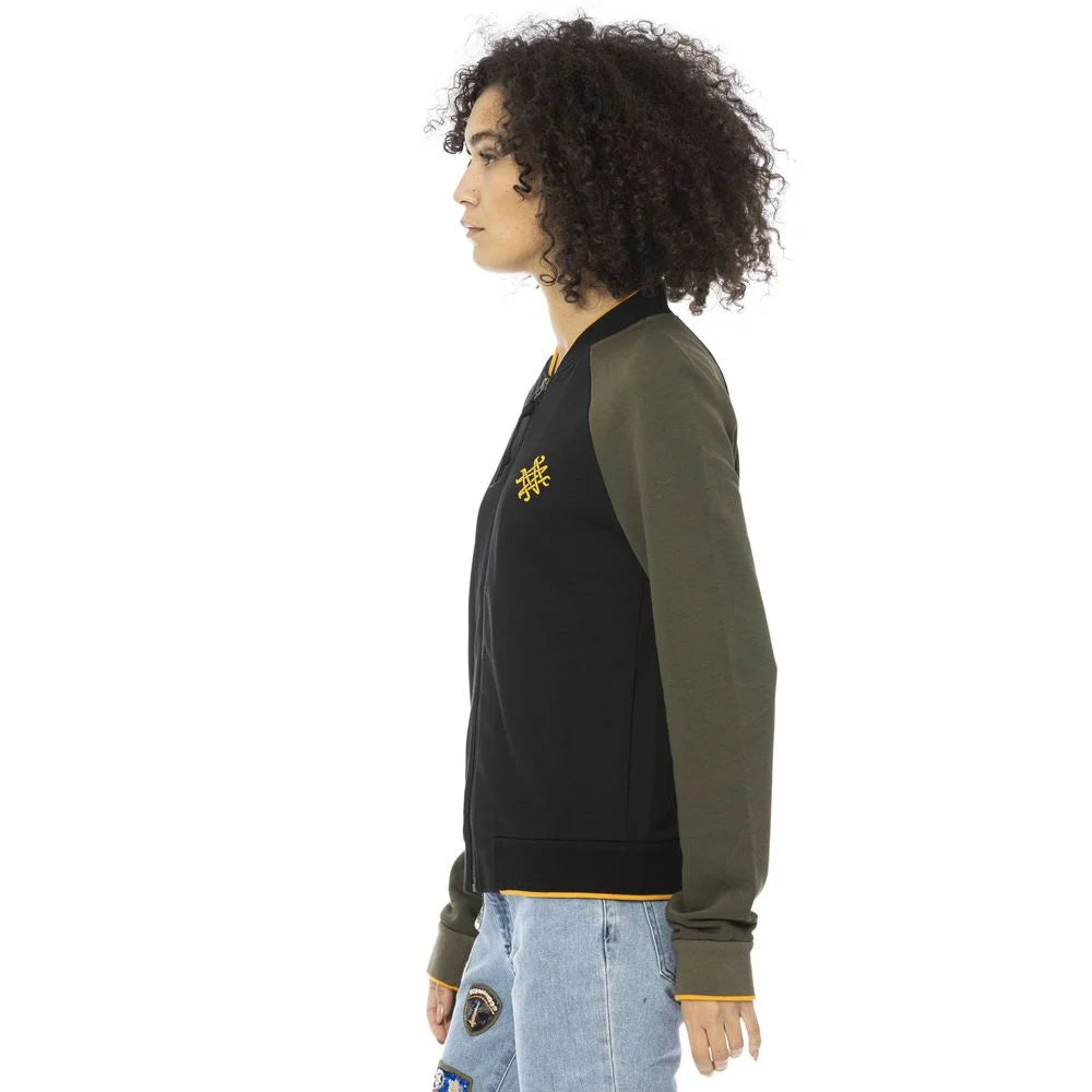 Mr&Mrs Italy Black Cotton Women Sweater - Sweatshirts