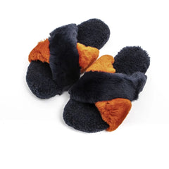 Mr&Mrs Italy Blue Rabbit Fur Women Sandal - Sandals