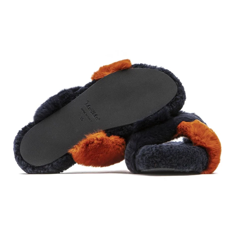 Mr&Mrs Italy Blue Rabbit Fur Women Sandal - Sandals