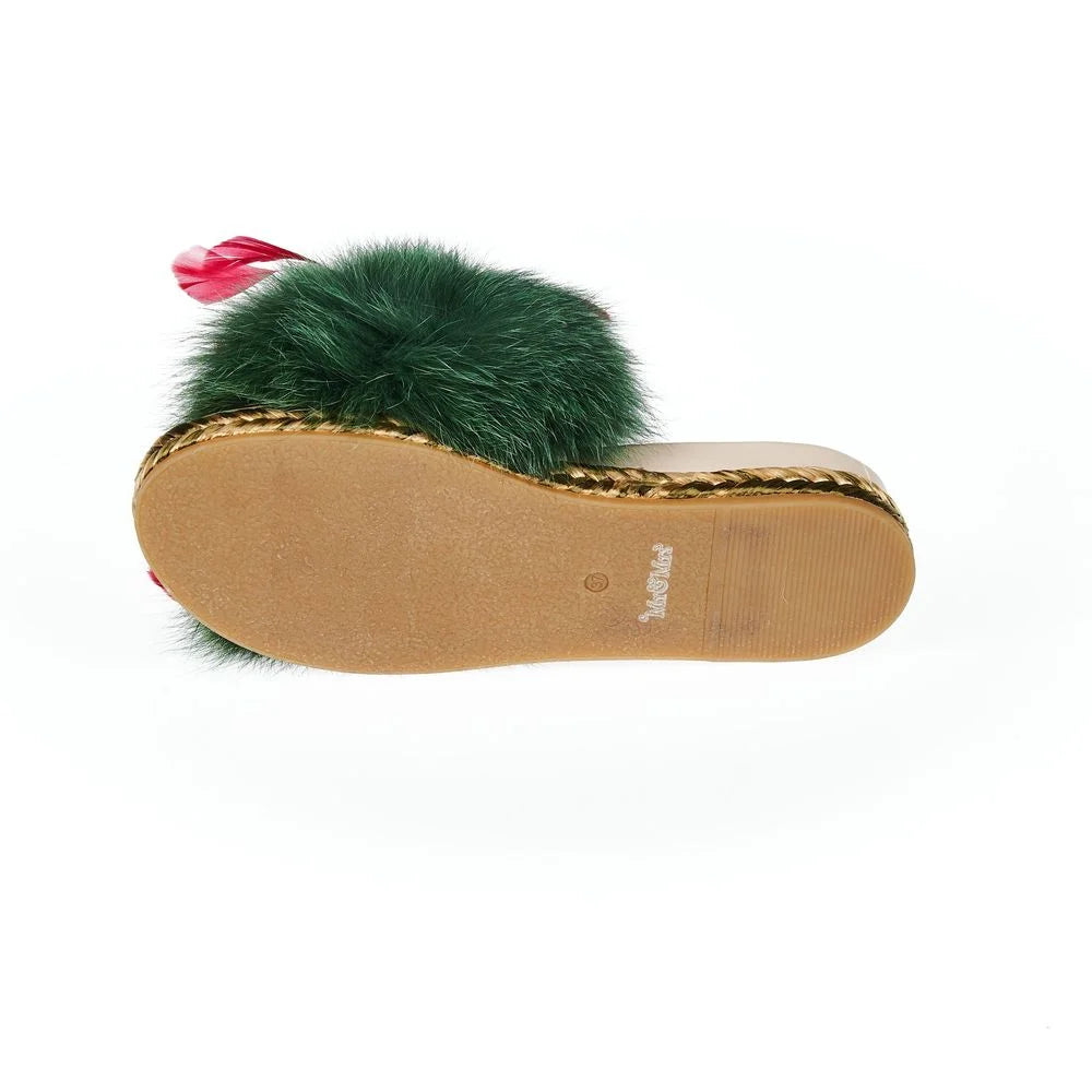 Mr&Mrs Italy Green Lamb Leather Women Sandal - EU36/US6 - Sandals