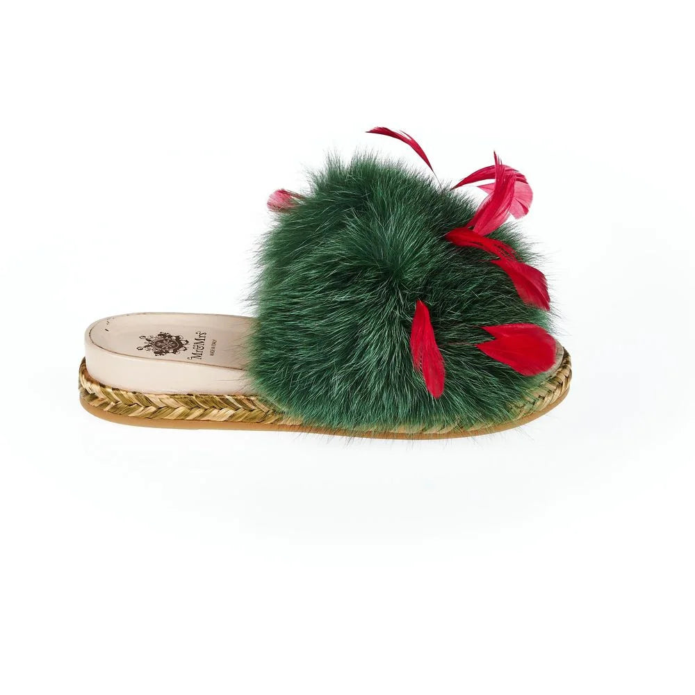 Mr&Mrs Italy Green Lamb Leather Women Sandal - EU36/US6 - Sandals