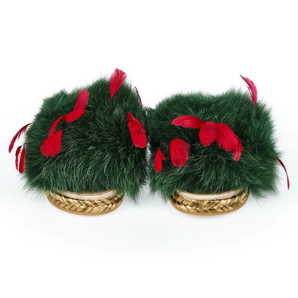 Mr&Mrs Italy Green Lamb Leather Women Sandal - EU36/US6 - Sandals