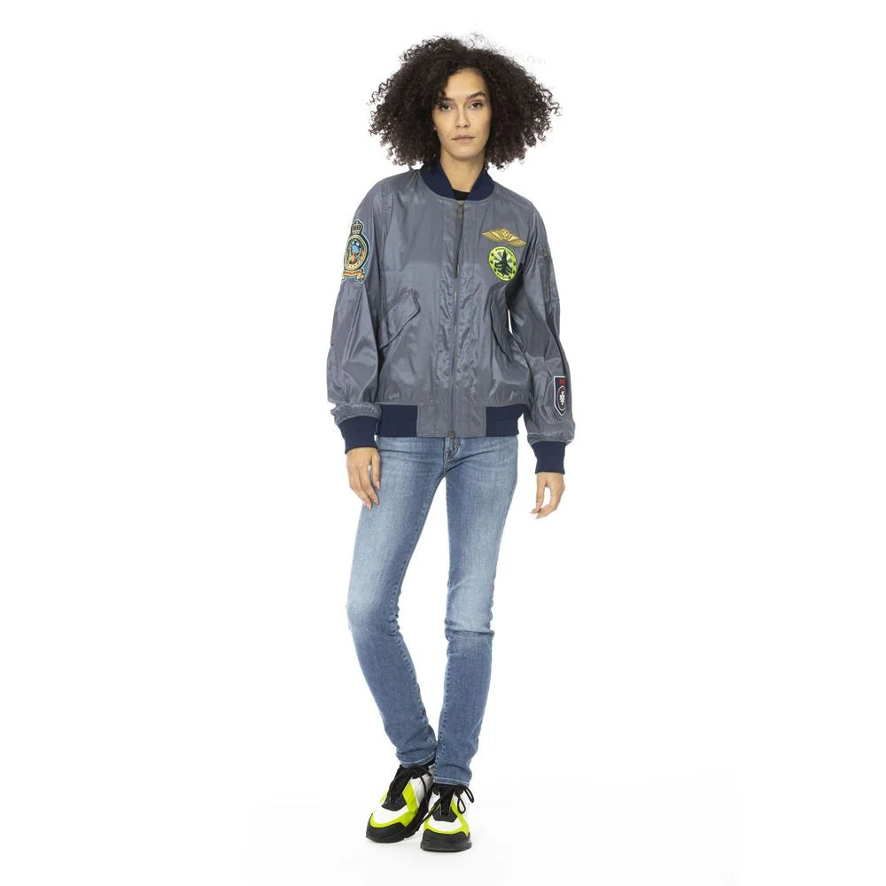 Mr&Mrs Italy Light Blue Polyamide Women Bomber Jacket - Bomber Jackets