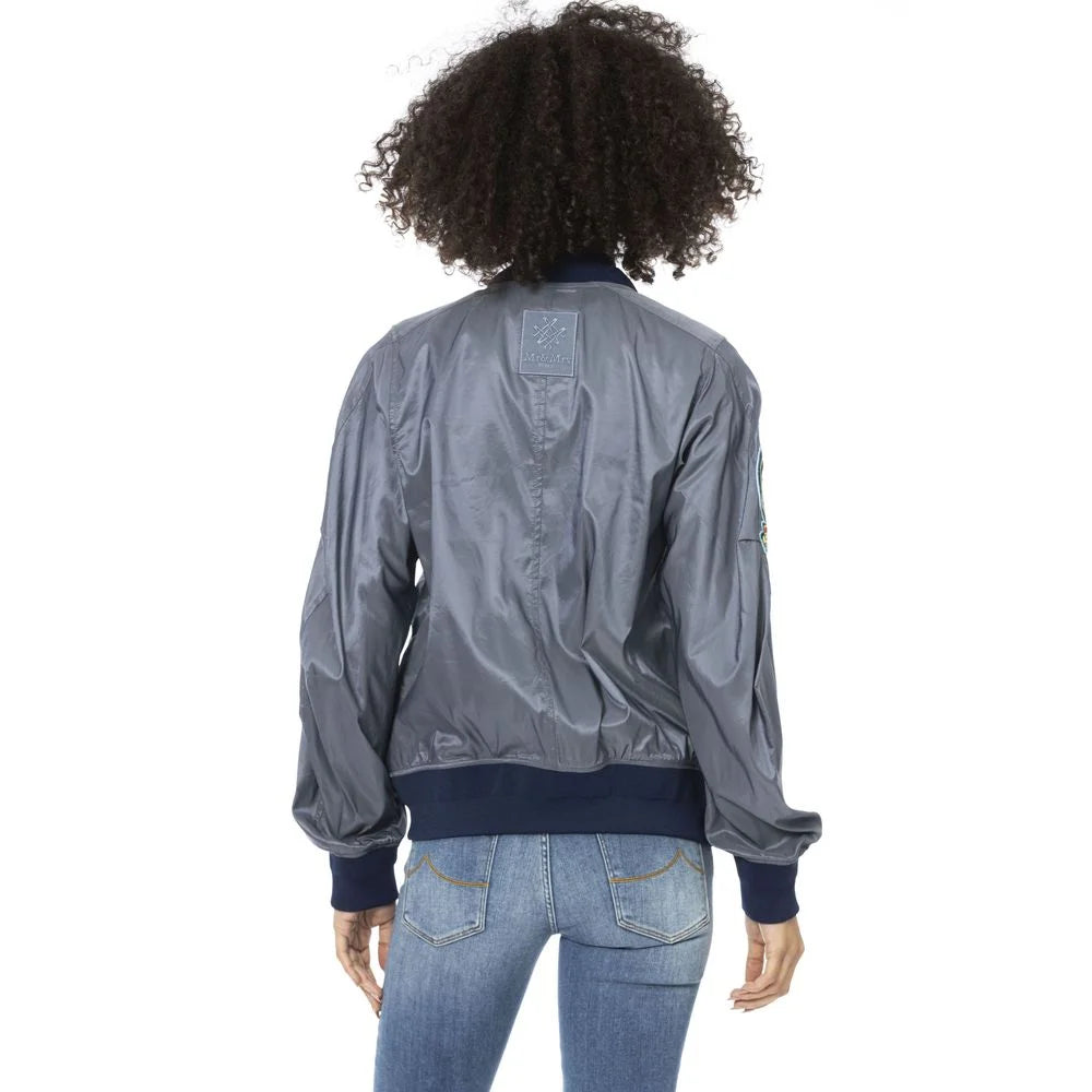 Mr&Mrs Italy Light Blue Polyamide Women Bomber Jacket - Bomber Jackets