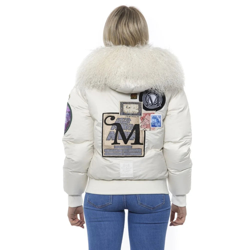 Mr&Mrs Italy White Polyester Women Bomber Jacket - XXS