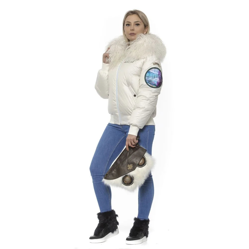 Mr&Mrs Italy White Polyester Women Bomber Jacket - XXS