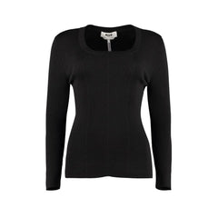 MSGM Black Cotton Wool Polyamide Sweatshirt - M