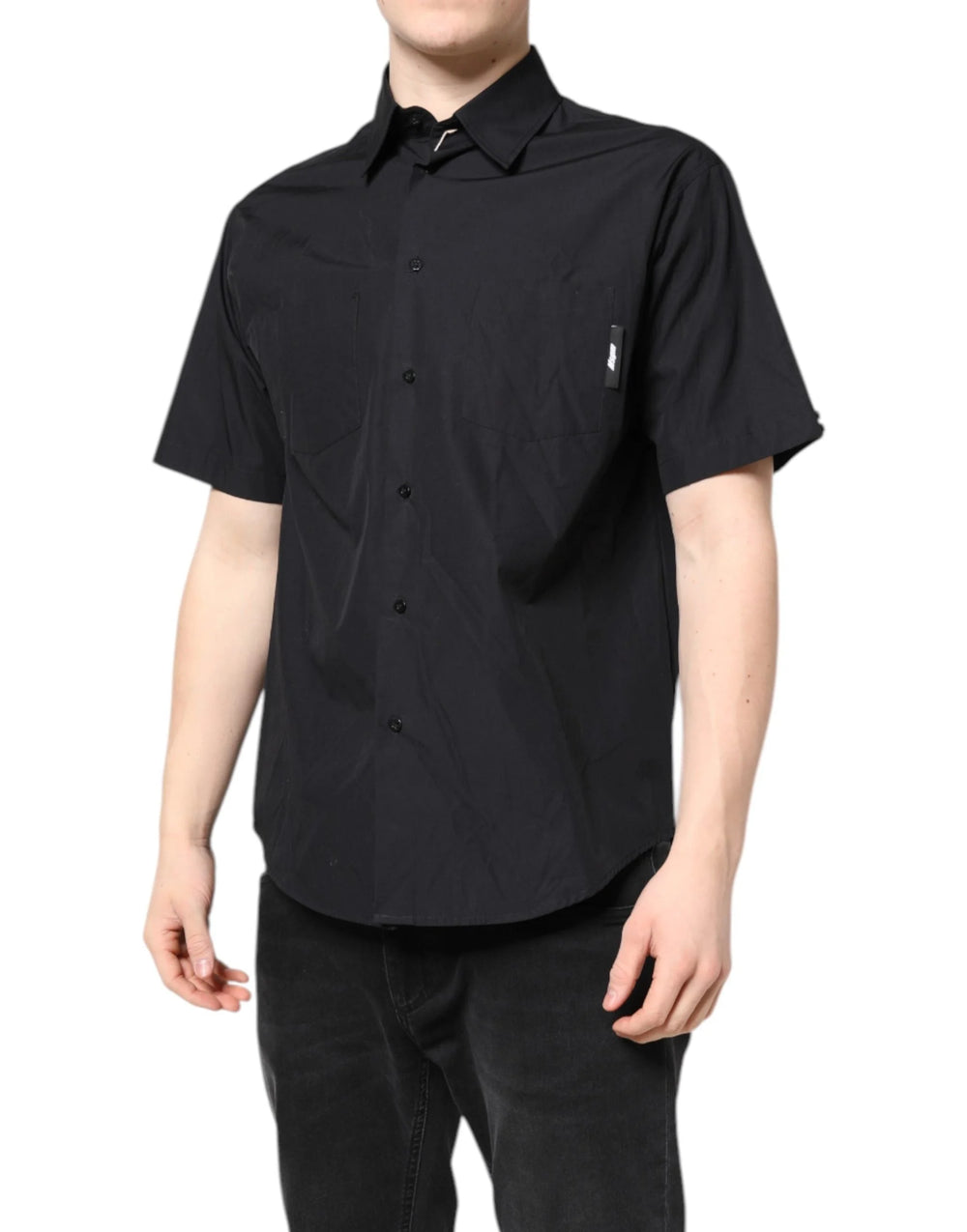 MSGM Black Printed Short Sleeves Collared Men Casual Shirt - IT39 | S - Shirts