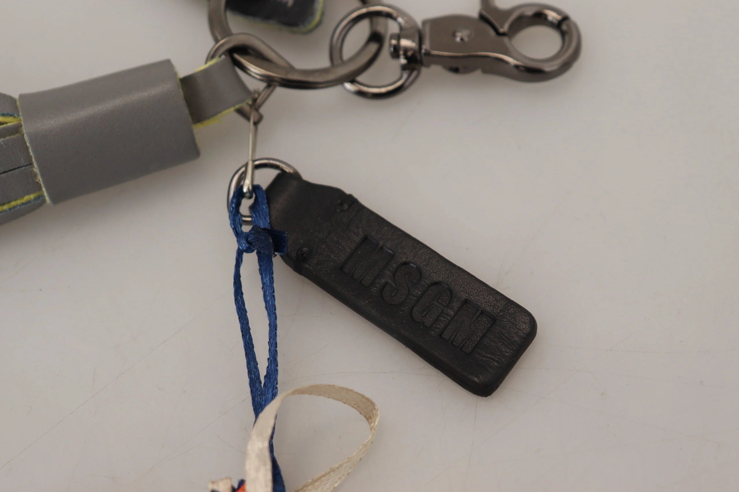 MSGM Multicolor Rocket Ship Silver Tone Metal Keychain - Keychains