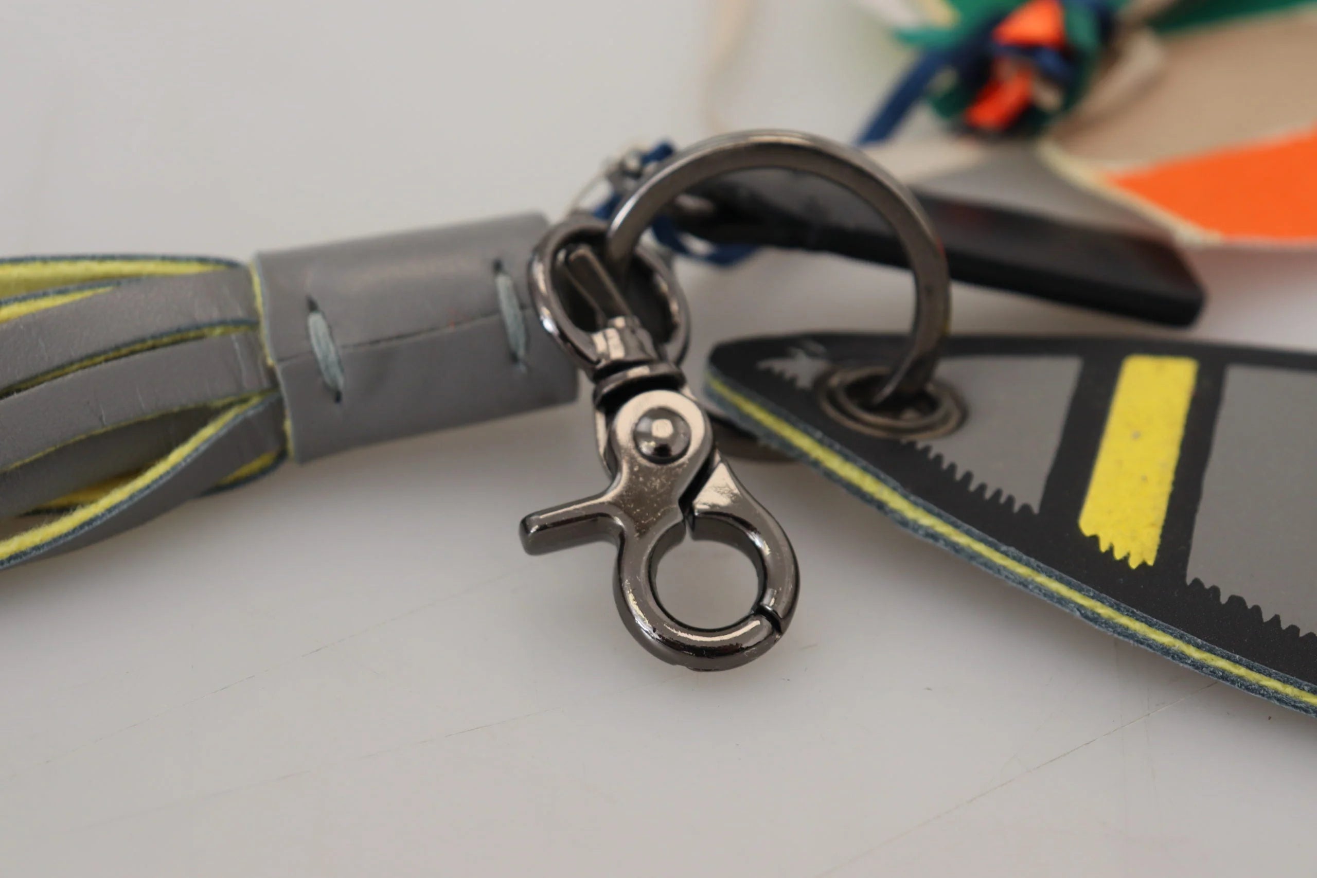 MSGM Multicolor Rocket Ship Silver Tone Metal Keychain - Keychains