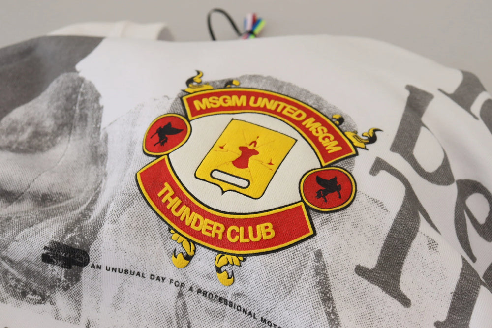 MSGM White Cotton Crewneck Pullover Sweatshirt Sweater - IT46 | S - Sweatshirts