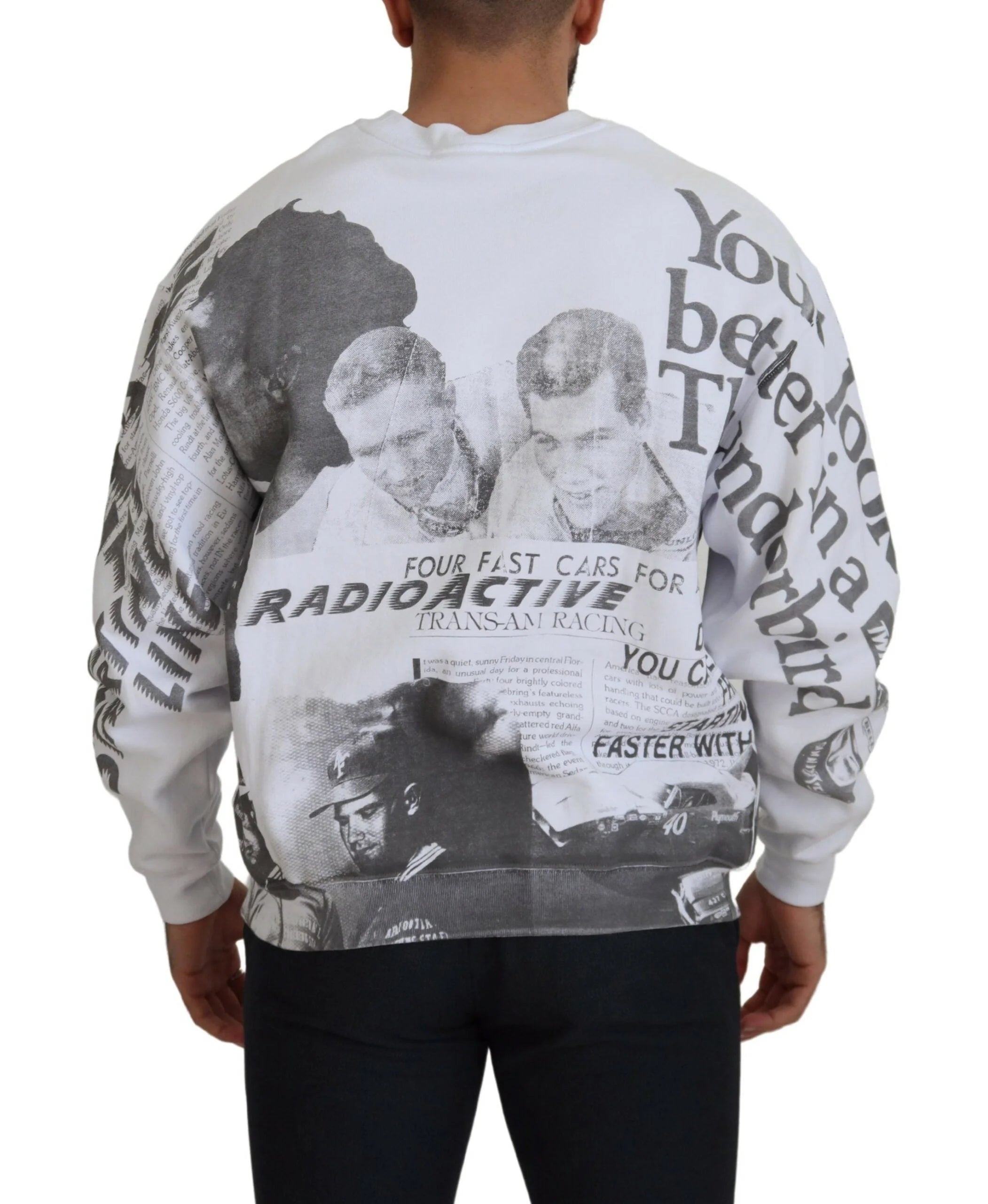 MSGM White Cotton Crewneck Pullover Sweatshirt Sweater - IT46 | S - Sweatshirts