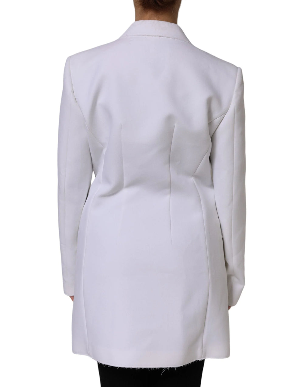 MSGM White Polyester Long Sleeves Ruffled Wrap Jacket - IT46|XL - Wrap Coats