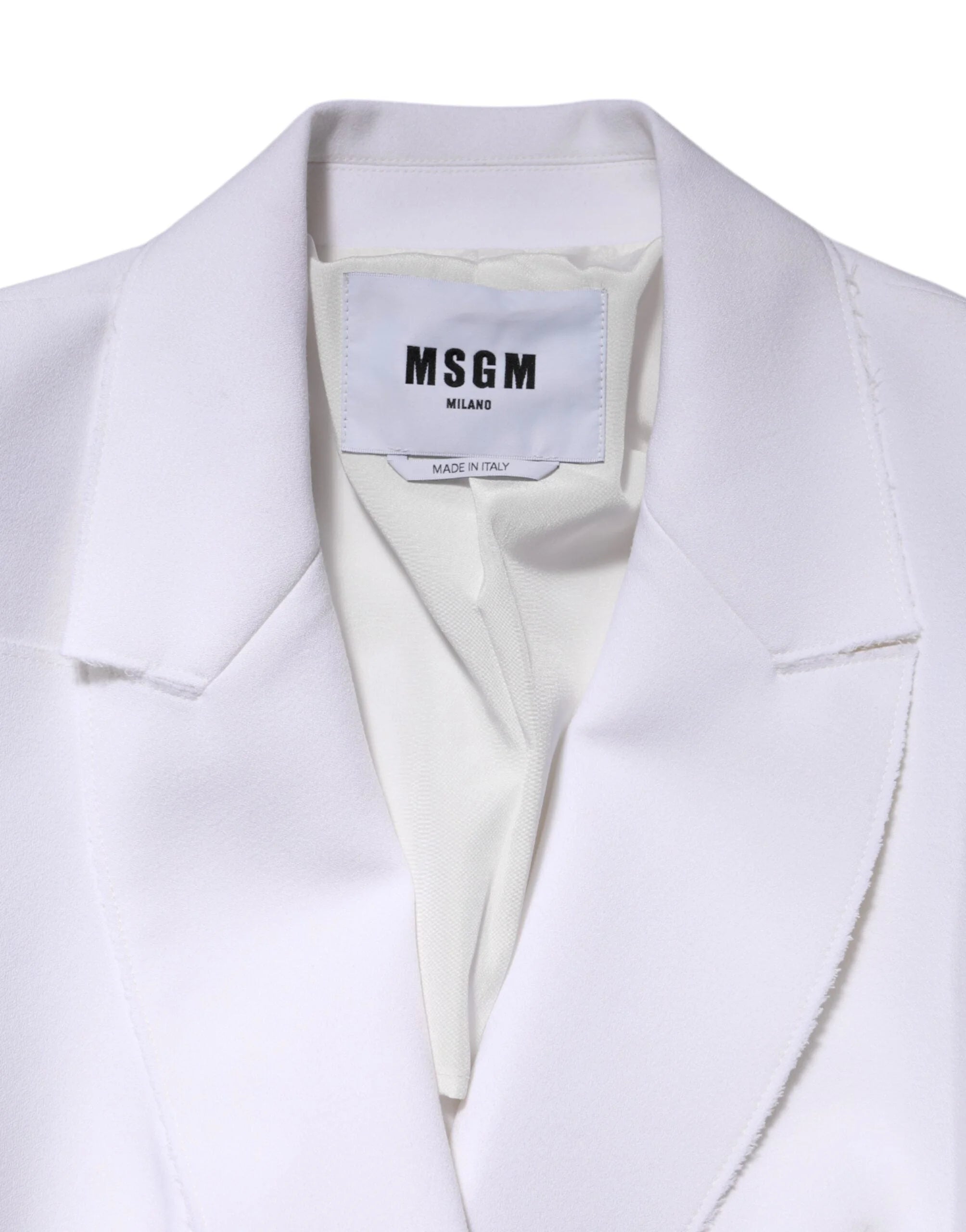 MSGM White Polyester Long Sleeves Ruffled Wrap Jacket - IT46|XL - Wrap Coats