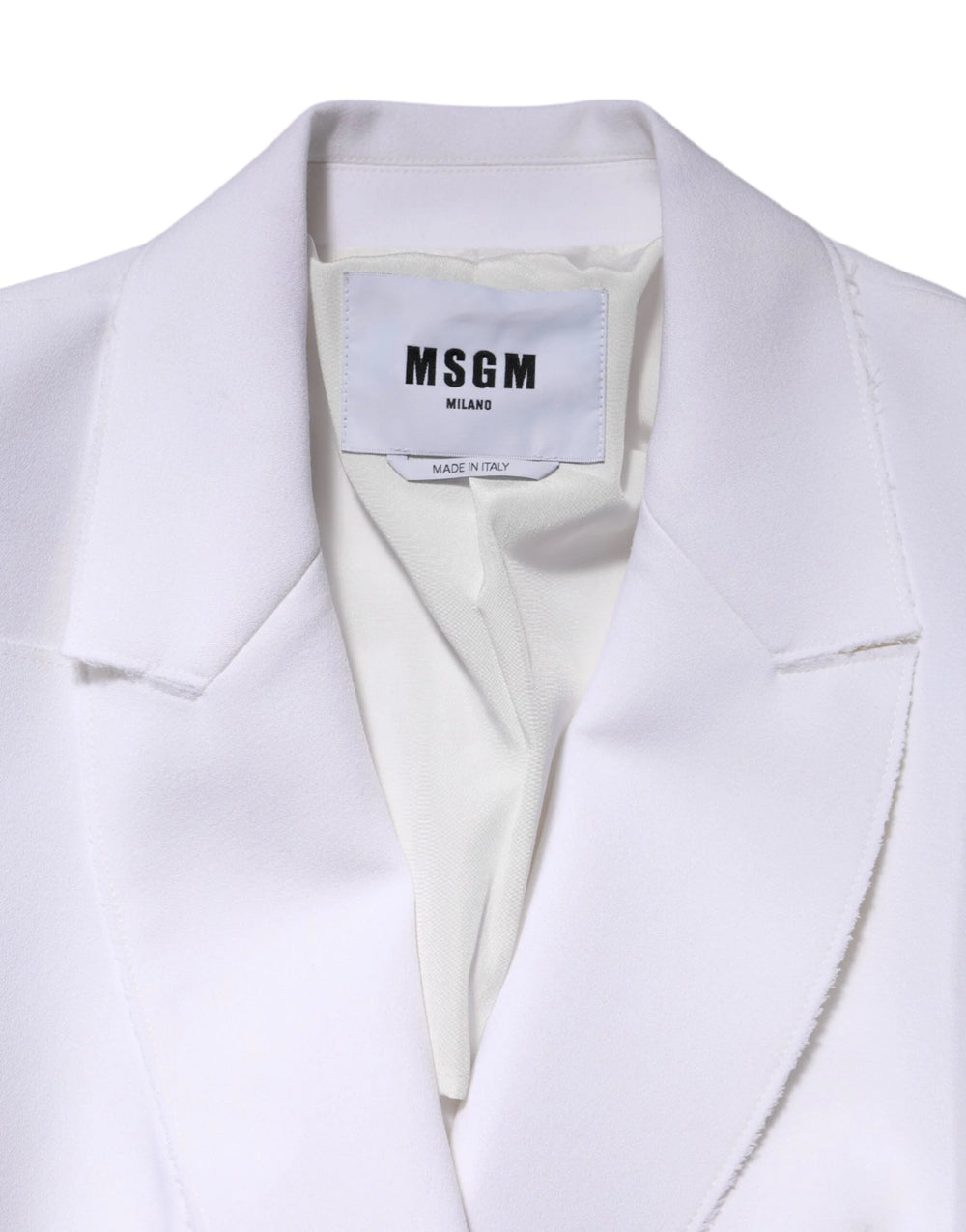 MSGM White Polyester Long Sleeves Ruffled Wrap Jacket - IT46|XL - Wrap Coats