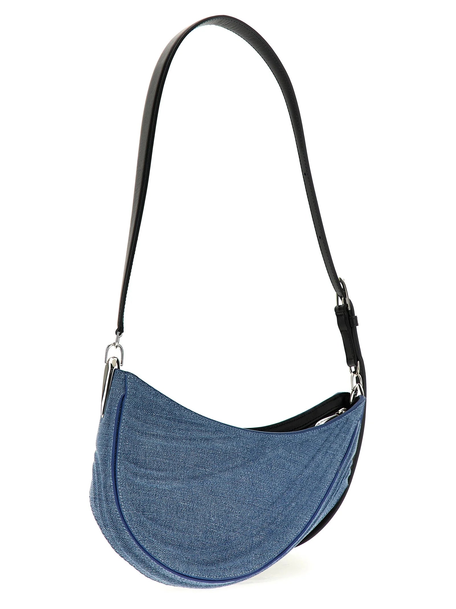 Mugler Blaue Kalbsleder-Umhängetasche
