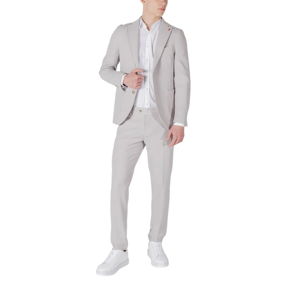 Mulish Gray Polyester Two-Piece Suit - IT56 | 3XL