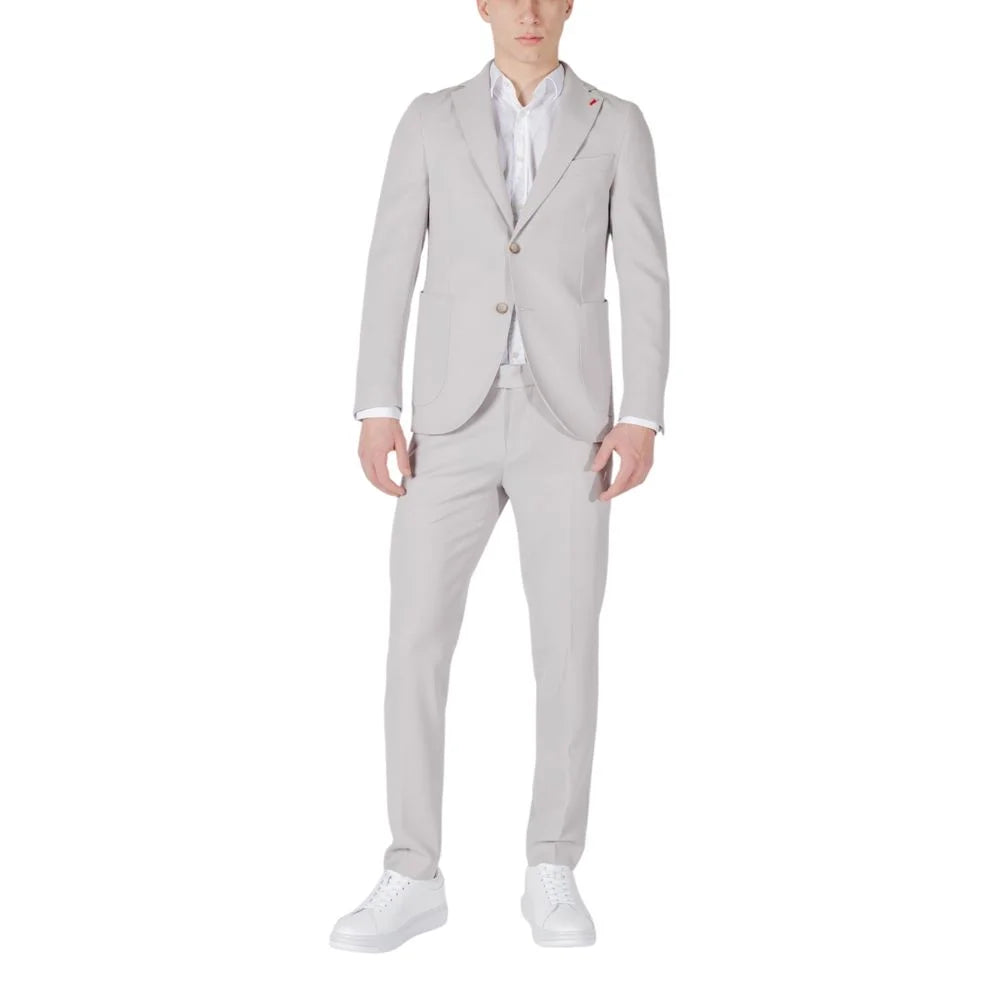 Mulish Gray Polyester Two-Piece Suit - IT56 | 3XL