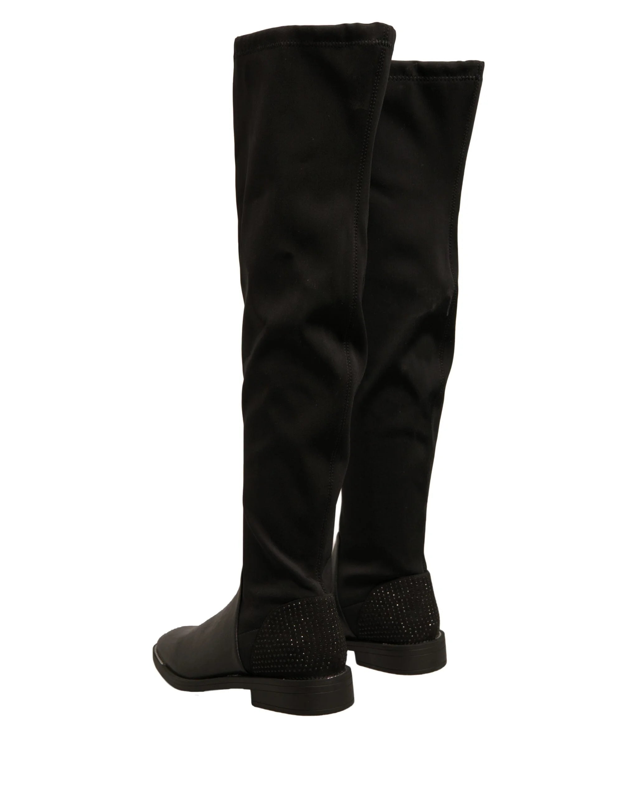 MY TWIN Black Leather Suede Flats High Boots Shoes - EU37/US7 - Boots